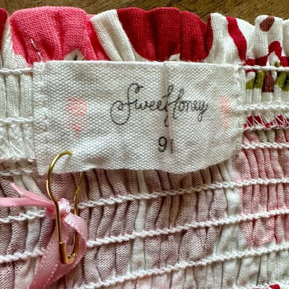 SweetHoney Smocked Romper - Covered In Apples 9 - Picture 6 of 7